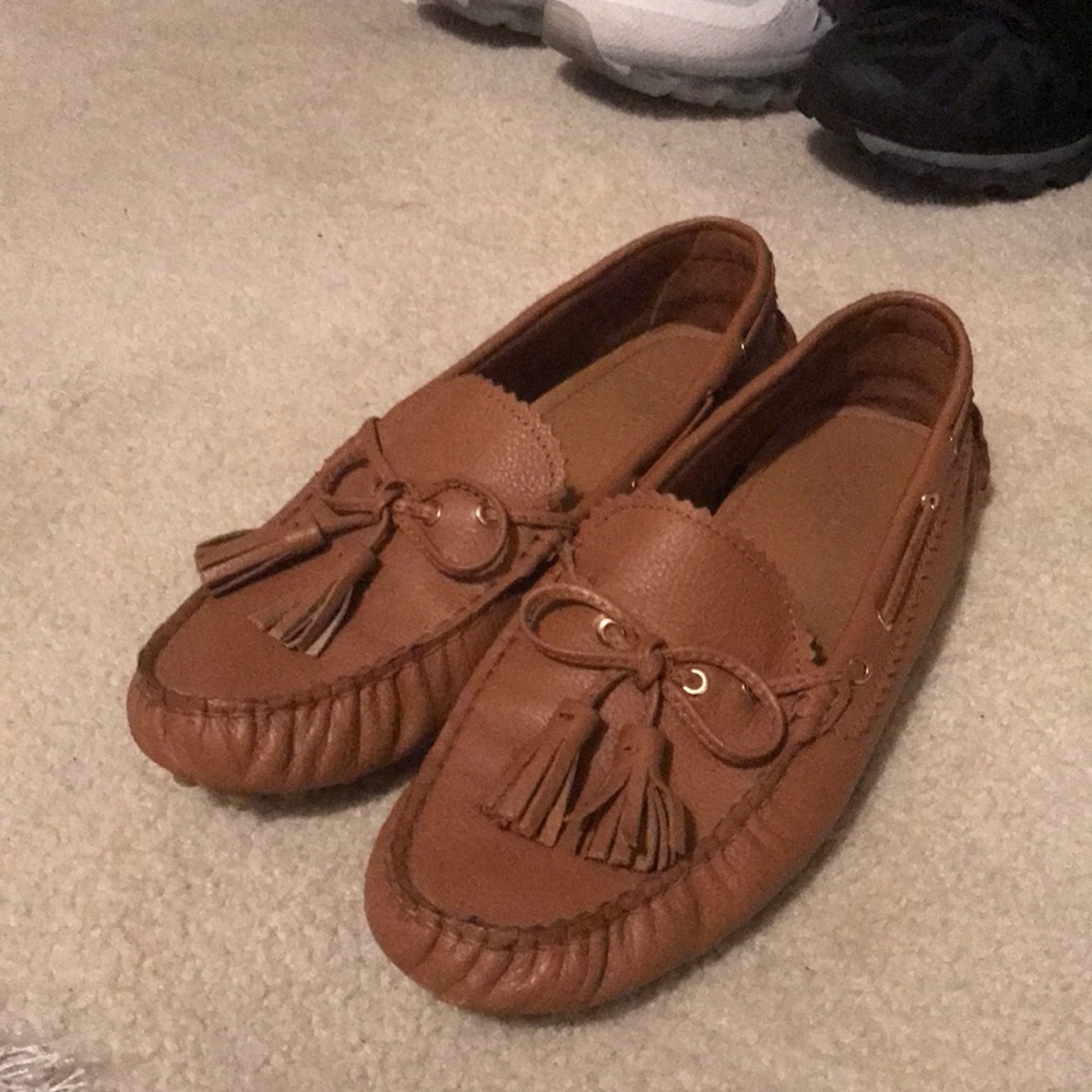 Tan Coach loafers